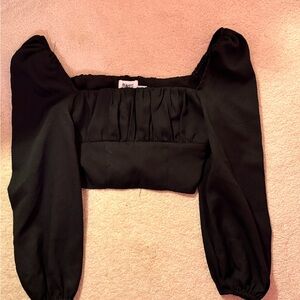 Black Princess Polly Crop Top